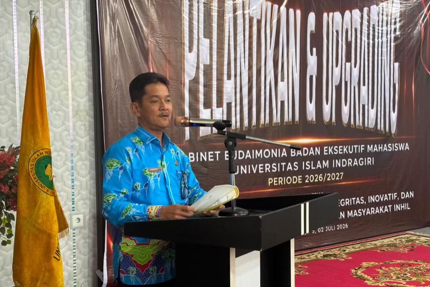 Wakili Bupati Inhil, Kadis PMD Yuliargo Hadiri Pelantikan Kabinet BEM Unisi