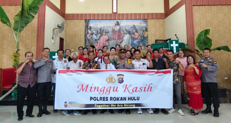 Minggu Kasih, Polres Rohul Ajak Jamaat Gereja Jaga Situasi Kamtibmas Pilkada 2024