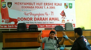Ershi Riau Taja Kegiatan Bakti Kesehatan Donor Darah