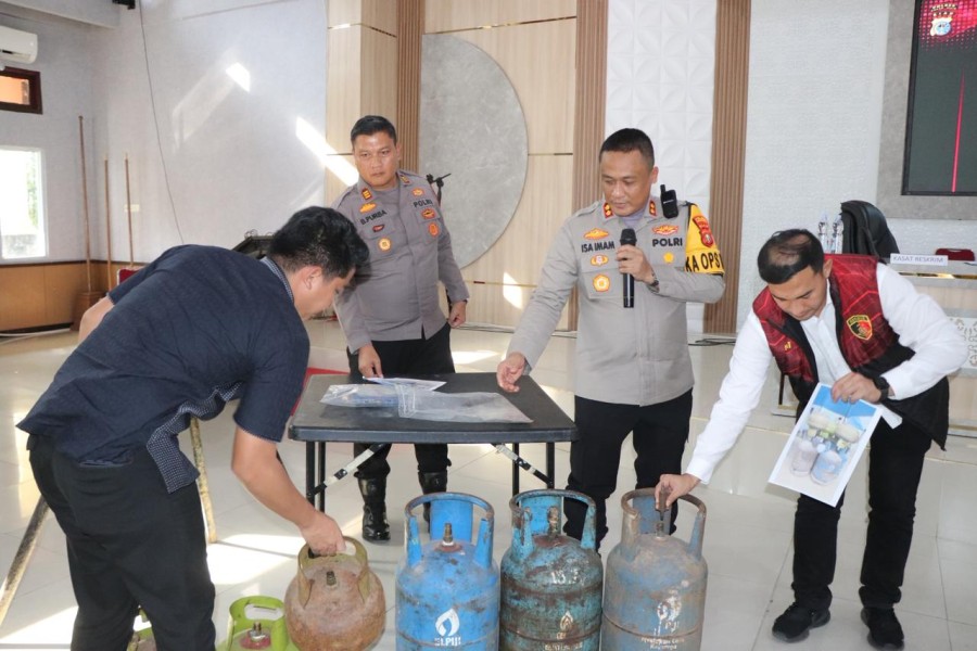 Polres Rohil Ungkap Penyalahgunaan LPG Bersubsidi, Tiga Pelaku Diamankan