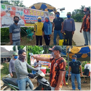 Cegah Covid-19, Desa Talang Mulya Inhu Wajibkan Periksa Kesehatan di Pintu Masuk 