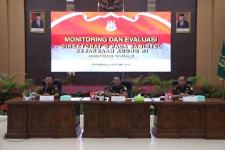 Jajaran Intelijen Kejati Riau Ikuti Monitoring & Evaluasi Kegiatan Pengamanan Pembangunan Strategis