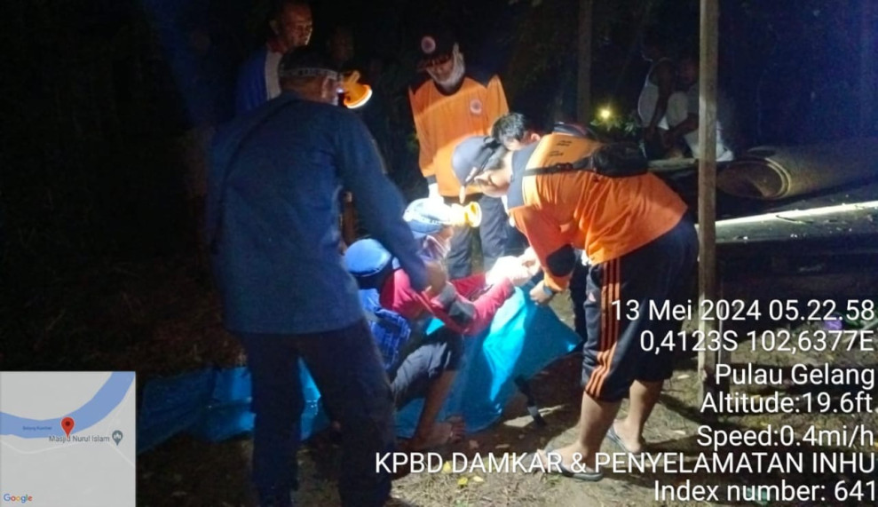 Tim Sar Gabungan Temukan Korban Tenggelam di Sungai Batang Kuantan