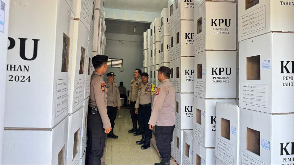 Polres Kuansing Intensif Lakukan Pengamanan Gudang Logistik KPU