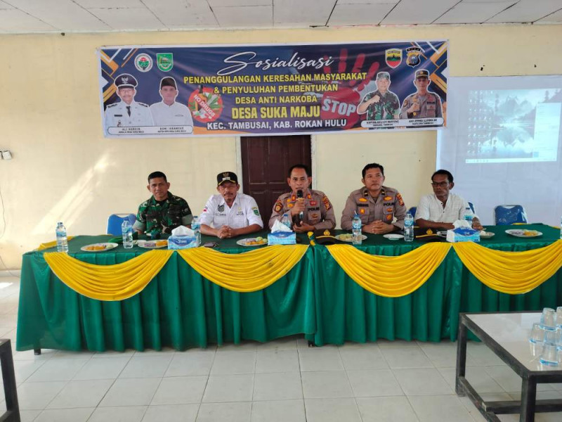 Sosialisasi Anti Narkoba, Kapolsek Tambusai Juga Titip Pesan Pilkada Damai 2024