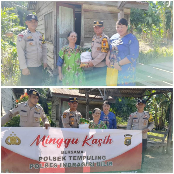 Minggu Kasih, Kapolsek Tempuling Berikan Bantuan kepada Lansia di Desa Harapan Jaya