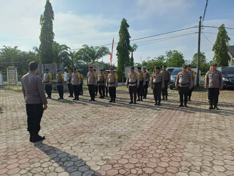 Wakapolsek AKP Martius Pimpin Apel Kesiapan Pengamanan Pilkada 2024 di Kecamatan Minas