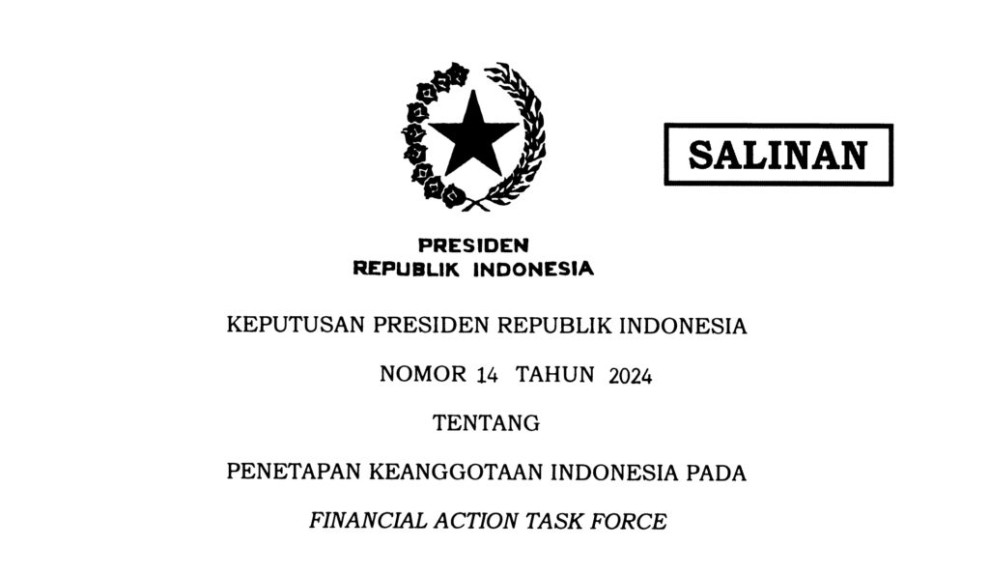 Presiden Jokowi Terbitkan Keppres Penetapan Keanggotaan Indonesia pada Satgas Pencucian Uang