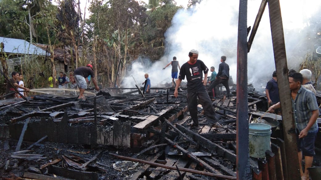 Sore Tadi, 1 Rumah Warga di Inhil Hangus Terbakar