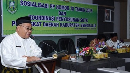 Pemkab Bengkalis Sosilisasikan PP No 18/2016 dan Penyusunan SOTK
