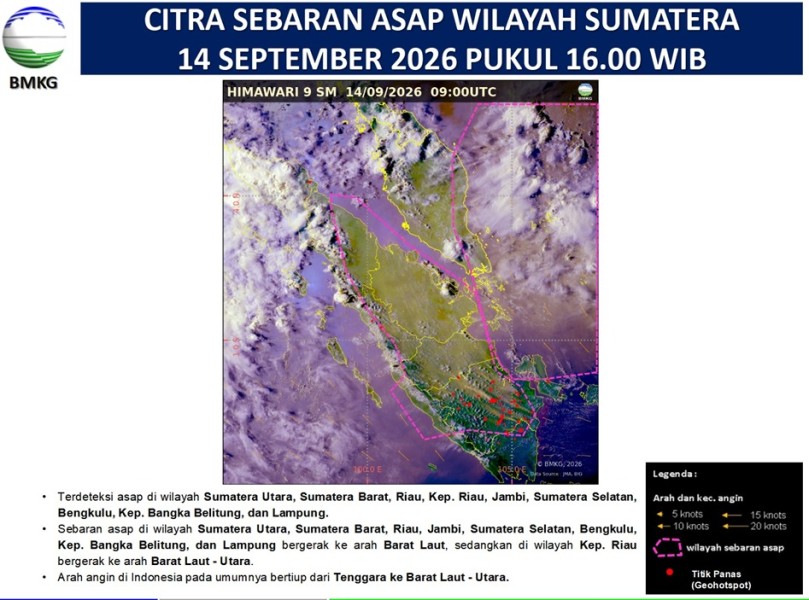BMKG Deteksi Riau Kembali Terdampak Asap Kiriman