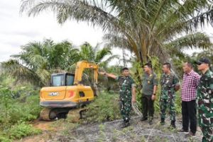 Dukung Program Pemerintah, Danrem 031/Wira Bima Pantau Penumbangan Kelapa Sawit di Kawasan TNTN