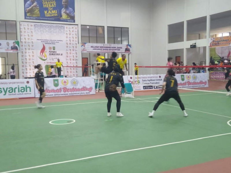 Hari Ini Dipertandingkan 2 Nomor, Tim Cabor Sepak Takraw Riau Sudah Koleksi 6 Emas