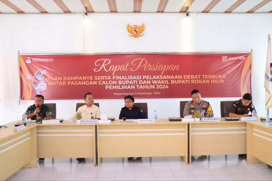 Rapat Persiapan Debat Paslon Pilkada, Kapolres Rohil Minta Pendukung Tertib