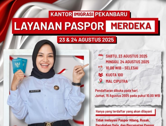 Rayakan Kemerdekaan dengan Layanan Paspor Merdeka di Mall Ciputra Seraya Pekanbaru