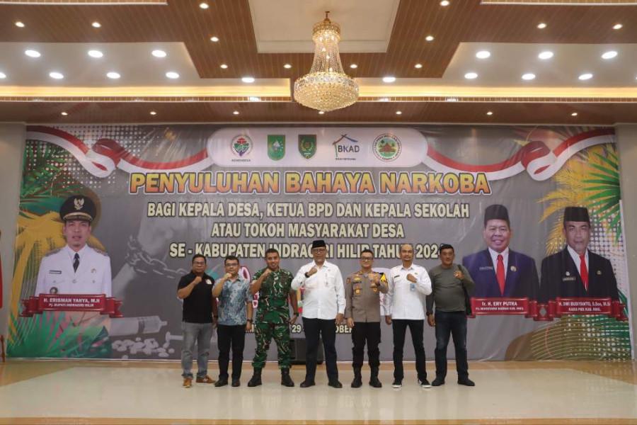 Kapolres Inhil Deklarasi Anti Narkoba Bersama Forkopimda dan Tokoh Masyarakat