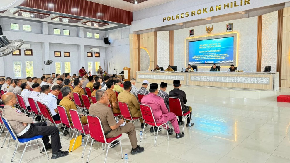 Polres Rohil Gelar Rakor Jelang Ramadhan dan Imlek