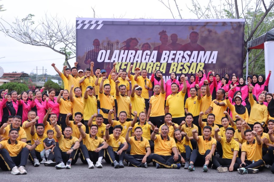 Polres Rohil Olahraga Bersama, Kapolres:  Jaga Kekompakan Jelang Ramadan