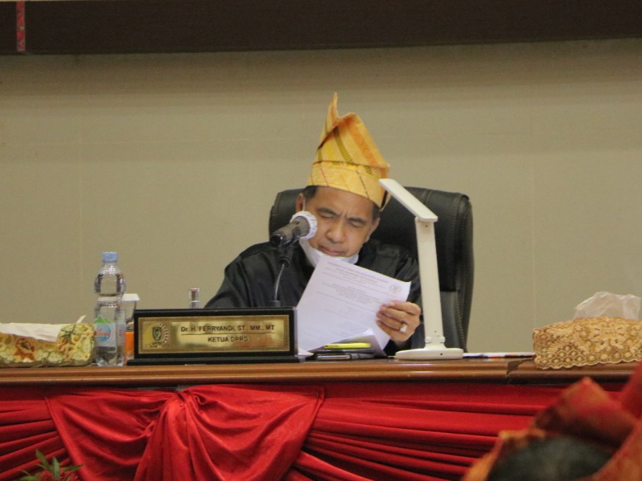 Ketua DPRD Ferryandi Pimpin Rapat Paripurna Istimewa Milad ke-51 Inhil