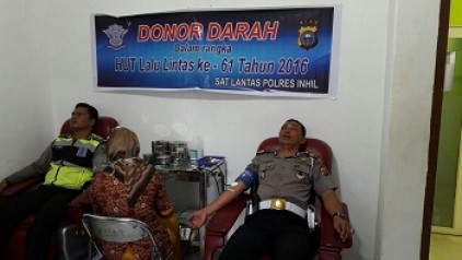 Satlantas Polres Inhil Gelar Donor Darah