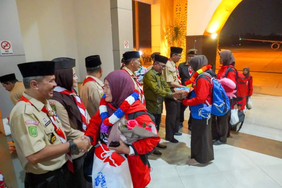 Sekda Siak Sambut Kepulangan Kontingen Pramuka Berprestasi