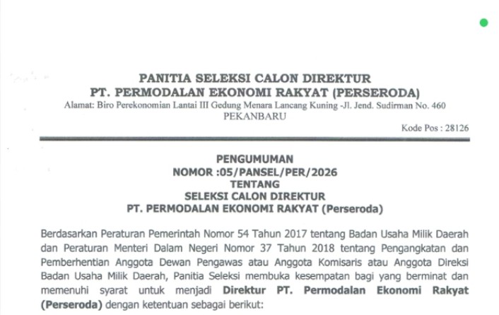 Pansel Umumkan Nama Peserta yang Lulus Seleksi Administrasi Calon Dirut PT PER