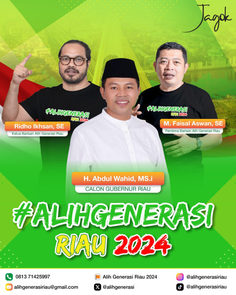 Era Baru Kepemimpinan Dimulai, Barisan Alih Generasi Riau Dukung Abdul Wahid Sebagai Calon Gubri