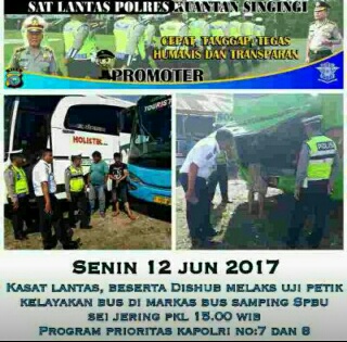 Dishub & Jajaran Polres Kuansing Laksanakan Uji Petik Kelayakan