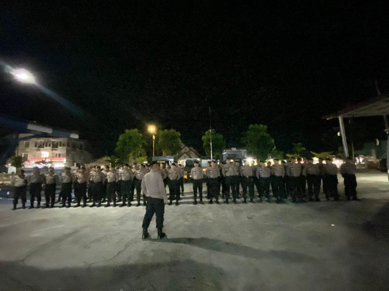 Ditsamapta BKO Polres Kuansing Patroli Malam Dalam Rangka Cipta Kondisi Pilkada 2024