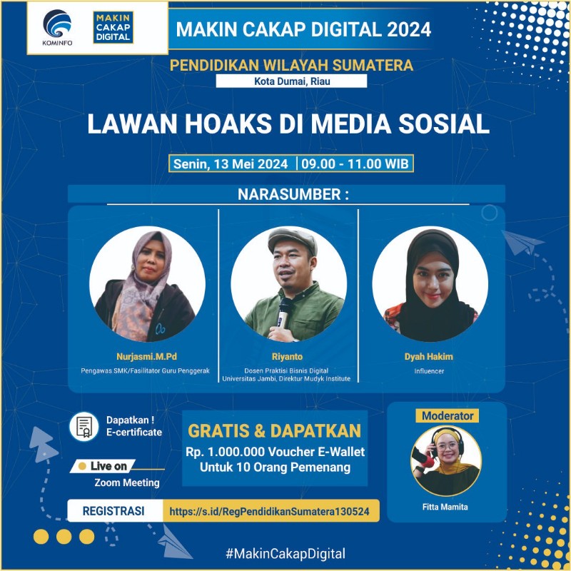 Ajak Pelajar Lawan Hoaks di Media Sosial, Kominfo Gelar Webinar di Kota Dumai