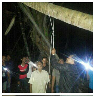 Warga Rumbai Jaya Ditemukan Tergantung di Batang Kelapa
