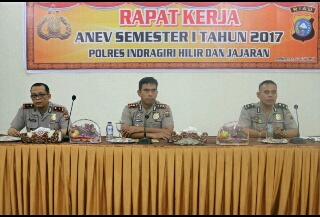 Pimpin Rapat Evaluasi, Kapolres Inhil Beri Reward dan Punishment Kepada Sejumlah Jajarannya