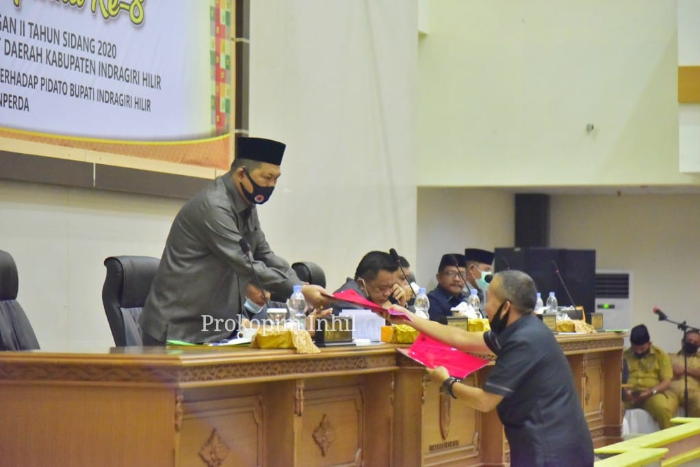 Wabup Inhil Hadiri Rapat Paripurna Pandangan Fraksi terhadap 6 Ranperda
