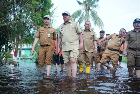 Bupati Alfedri Tinjau Banjir di Kampung Mengkapan Sungai Apit