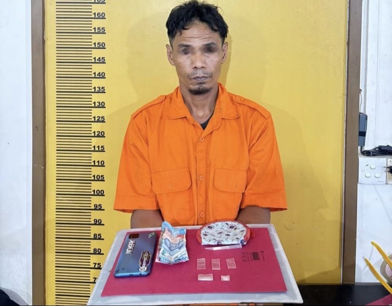 Pengangguran di Inhu Ditangkap Saat Edarkan Sabu di Kebun Sawit, Polisi Amankan Barang Bukti