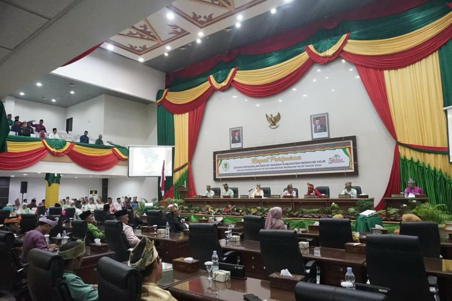 Dipimpin Ferryandi, DPRD Gelar Rapat Paripurna Milad ke-59 Kabupaten Inhil