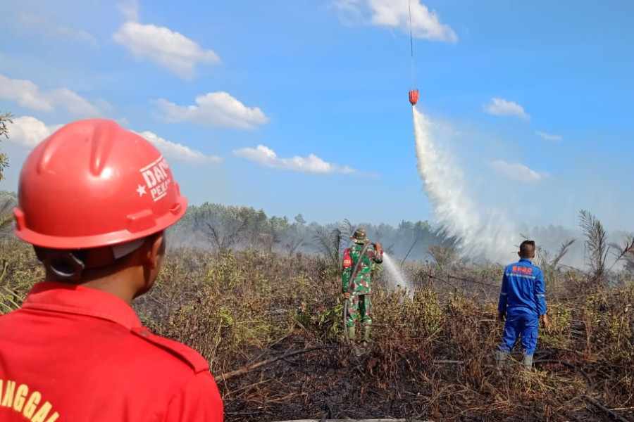 2,7 Hektare Lahan di Rohil dan Dumai Terbakar, Petugas Gabungan Berjibaku Padamkan Api