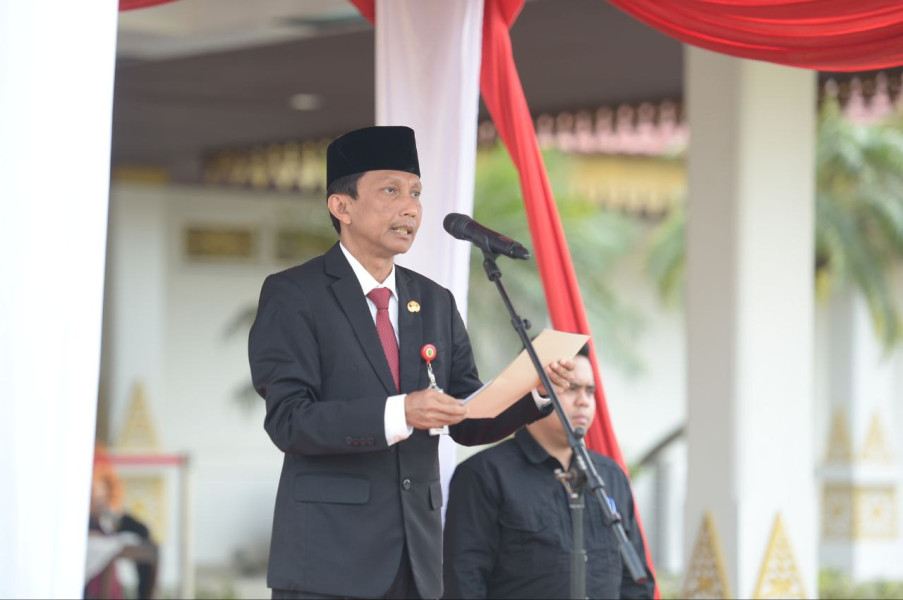 Jadi Irup Upacara Hari Otonom Daerah ke 28, Pj Sekda Sampaikan Pesan Mendagri