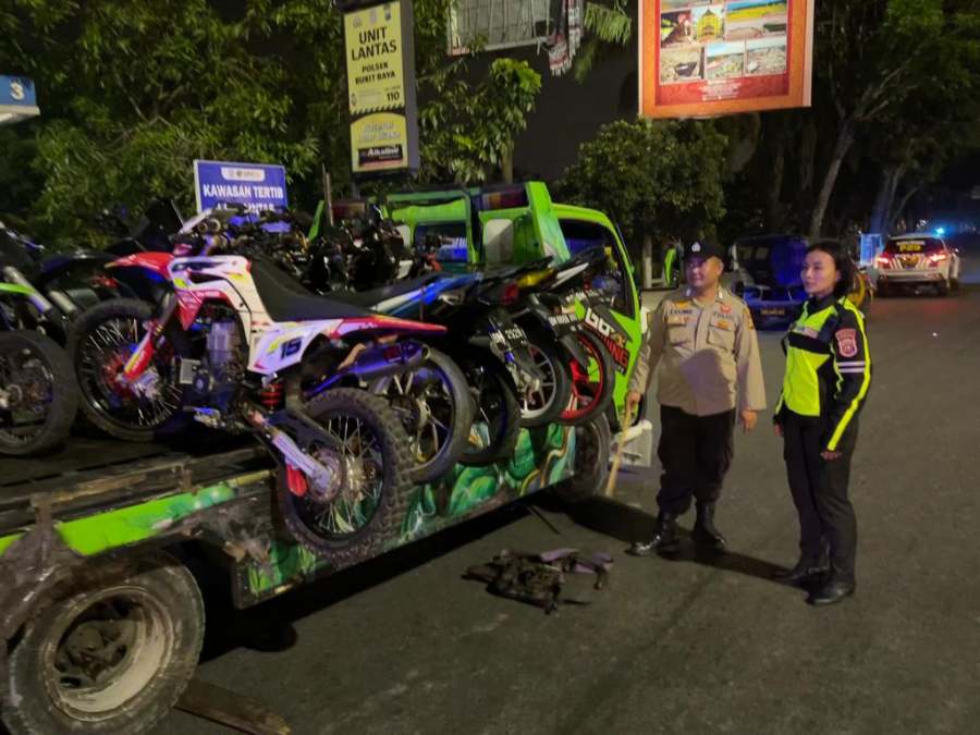 Terjaring Razia Pagi Hari, 45 Unit Sepeda Motor Diangkut Polresta Pekanbaru