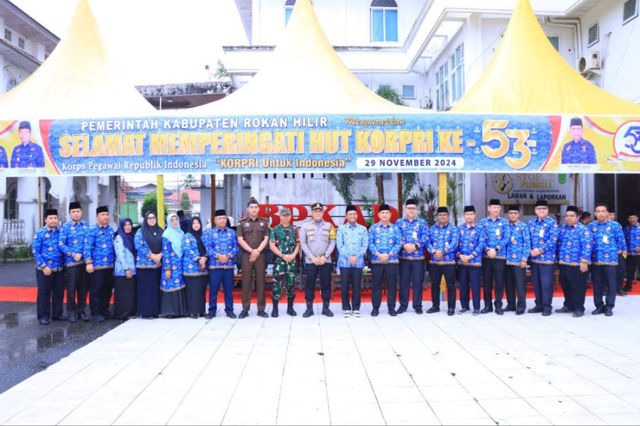 Kapolres Rohil Hadiri Upacara Peringatan Hari Ulang Tahun KORPRI ke-53 2024 Tingkat Kabupaten