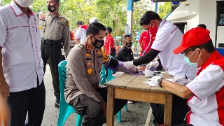 Ratusan Personel Polres Inhu Donorkan Darah, PMI Inhu Ucapkan Terima Kasih