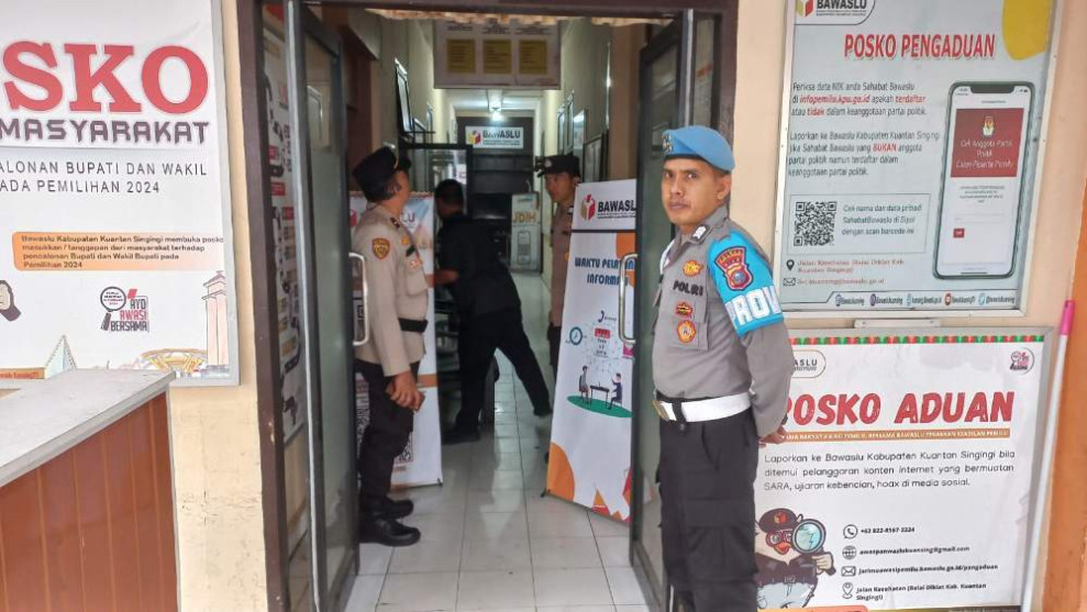 Polres Kuansing Tinjau Pengamanan di Kantor Bawaslu