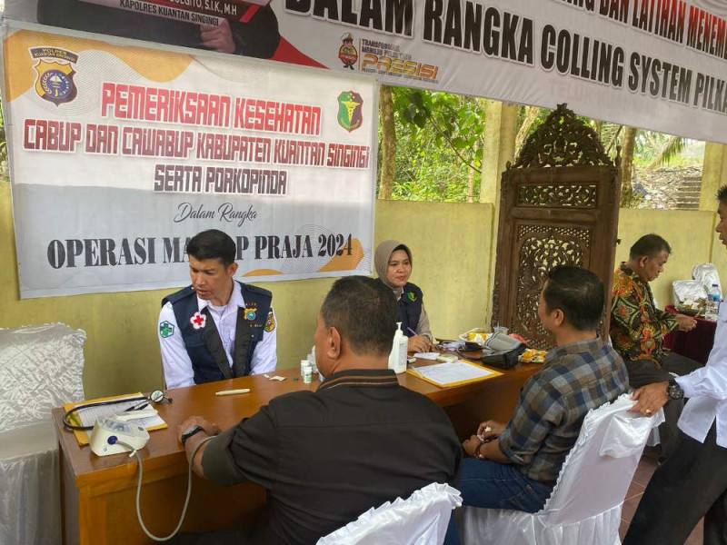Sukseskan Pilkada 2024, Polres Kuansing Cek Kesehatan Para Paslon Bupati dan Wakil Bupati