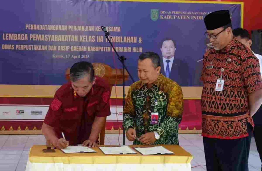 Pj Sekda Saksikan Penandatanganan Kerjasama Lapas Tembilahan Dengan DPAD