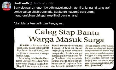 Bacaleg Kampanye Janji 'Bantu Warga Masuk Surga', Ketua MUI: Anggap Hiburan Saja