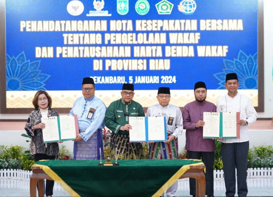 Maksimalkan Tata Kelola Wakaf, Pemprov Riau Jalin MoU dengan Sejumlah Institusi