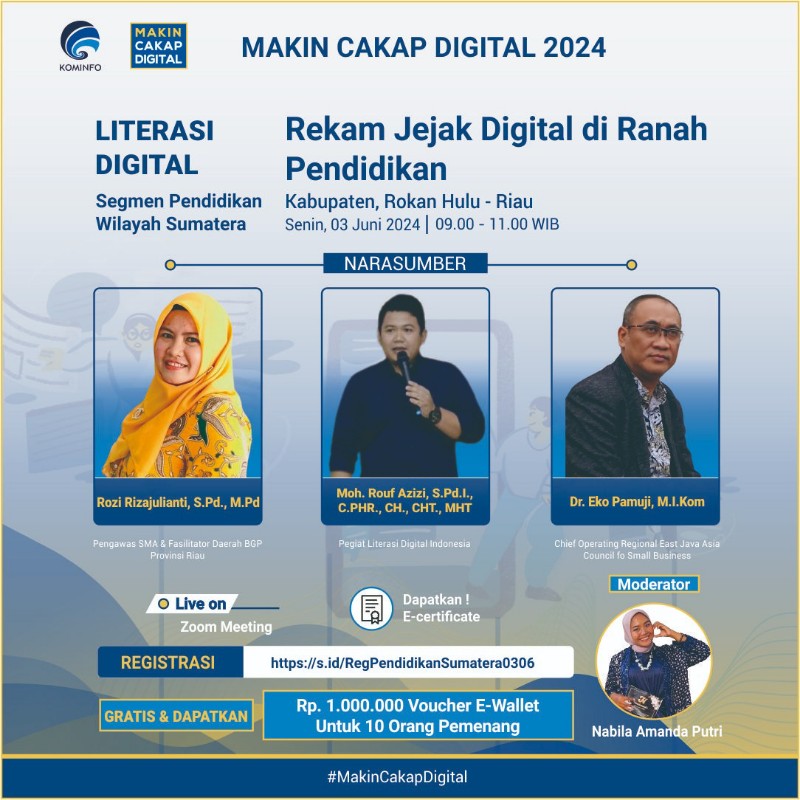 Webinar Kominfo di Rokan Hulu, Bahas Rekam Jejak Digital di Ranah Pendidikan