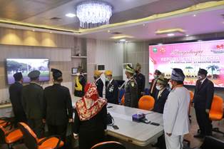 Bupati Siak Rayakan HUT RI ke 75 dengan Video Conference