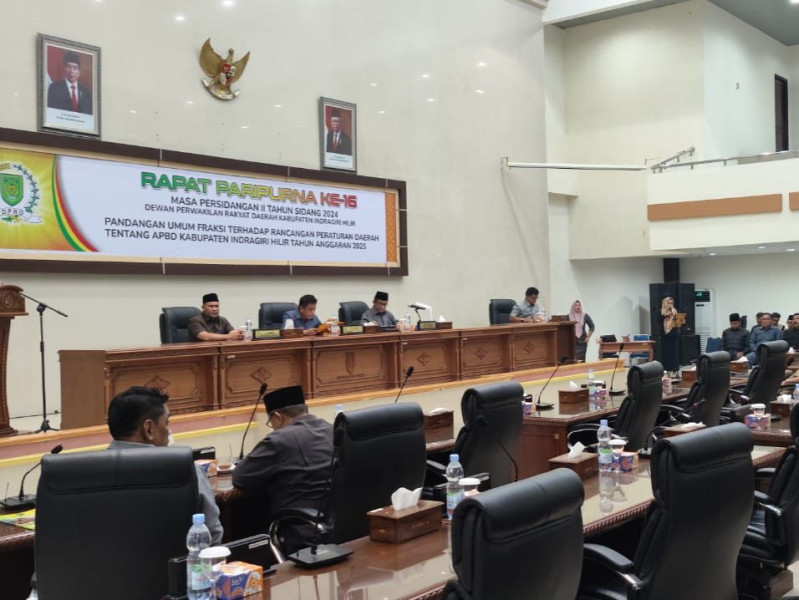 DPRD Inhil Gelar Rapat Paripurna Pandangan Fraksi Terhadap Ranperda APBD 2025