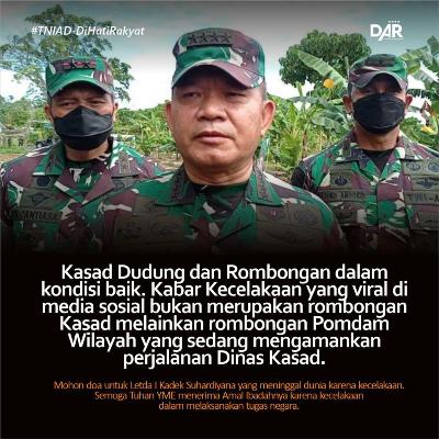 Terkait Kecelakaan di Merauke, Kadispenad: Kecelakaan Tunggal dan Diluar Rombongan Kasad